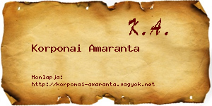 Korponai Amaranta névjegykártya